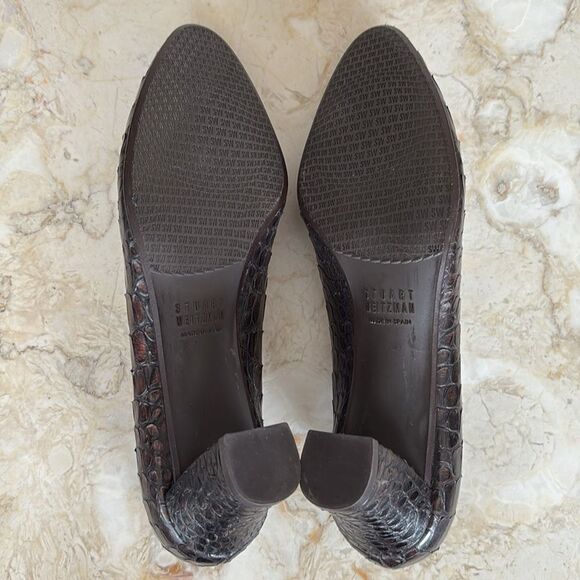 Stuart Weitzman Crocodile Leather Pumps Vintage 2” Heels - Picture 12 of 14